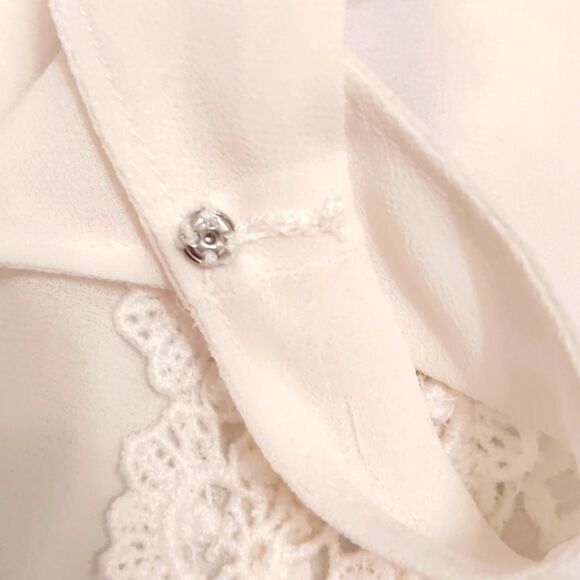 LOFT Sleeveless Shell Top Lined Cotton Lace Size MP - Picture 3 of 7